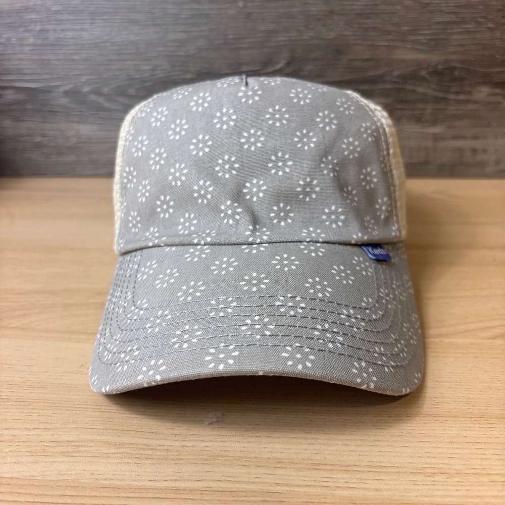 Keds Hat Cap‎ Snap Back Womens Gray Flower Mesh Back Adjustable